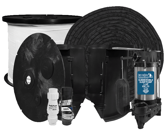 InstaDry crawl space sump pump and drainage system